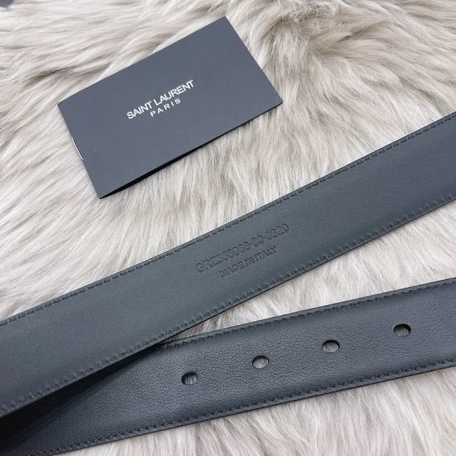 Saint Laurent 经典印花黑色皮革腰带 4