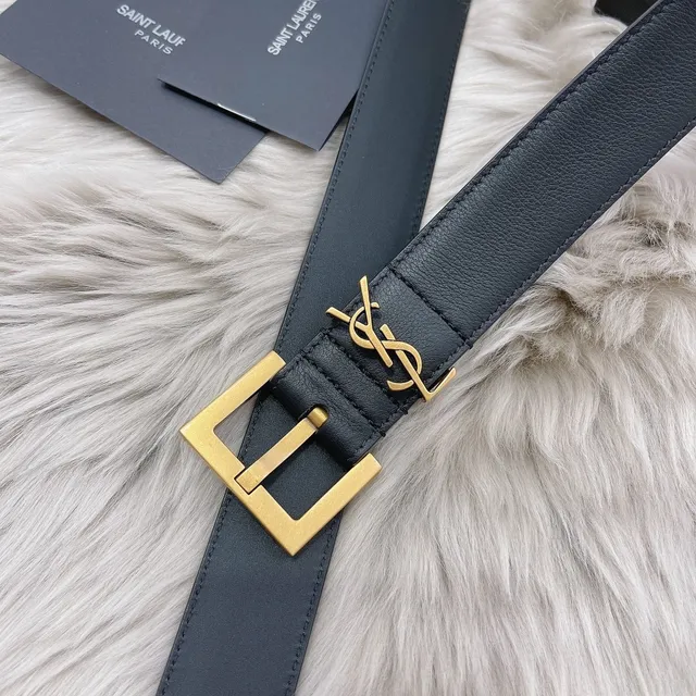 Saint Laurent 经典印花黑色皮革腰带 7