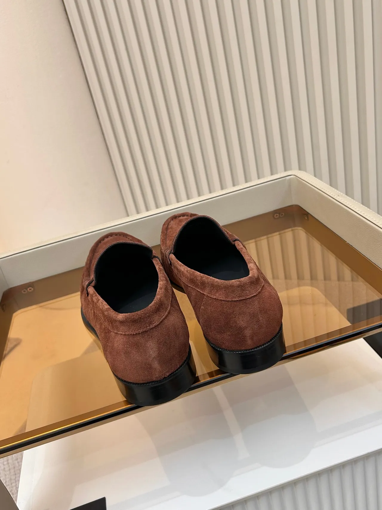 Saint Laurent Loafer Brown Suede YSL Monogram Strap Loafers 3