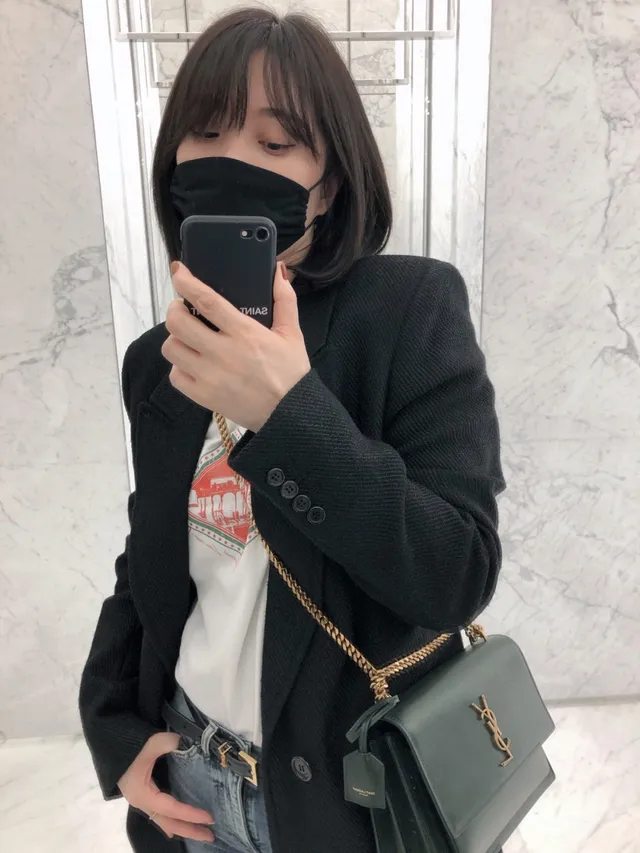 Saint Laurent Monogram 黑色皮革腰带 3