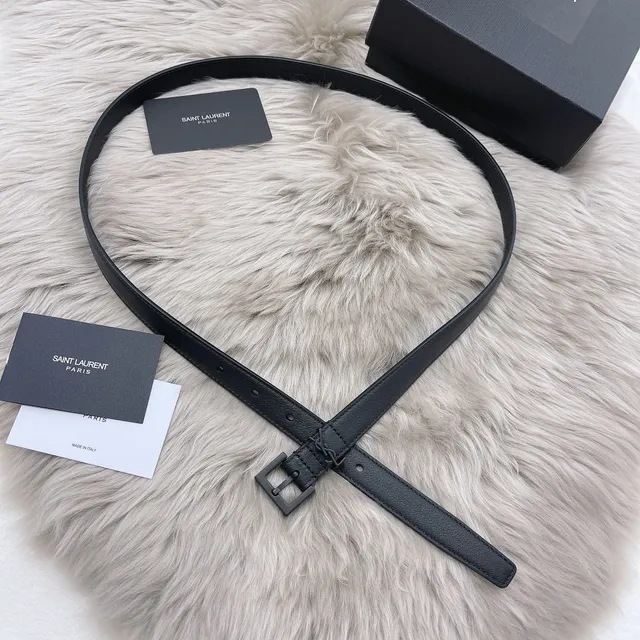 Saint Laurent Monogram 黑色皮革腰带 5