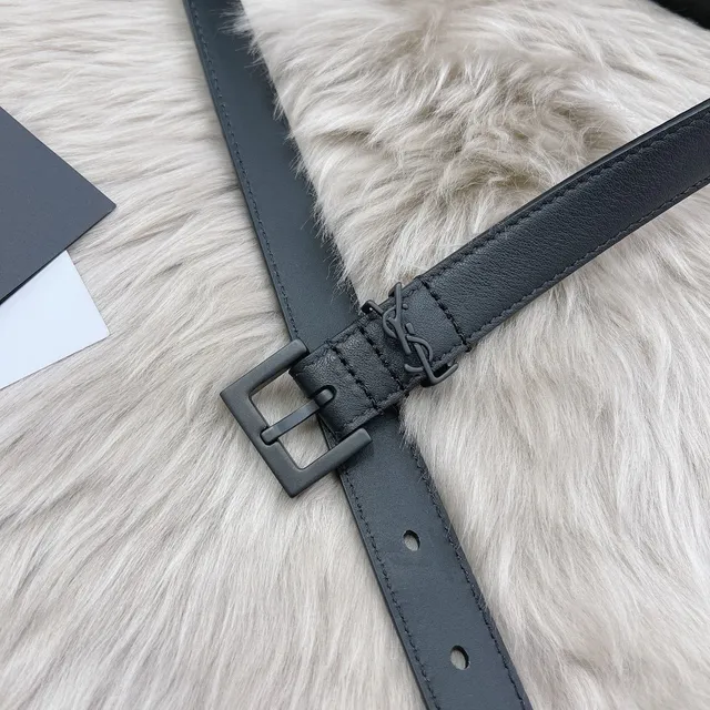 Saint Laurent Monogram 黑色皮革腰带 8