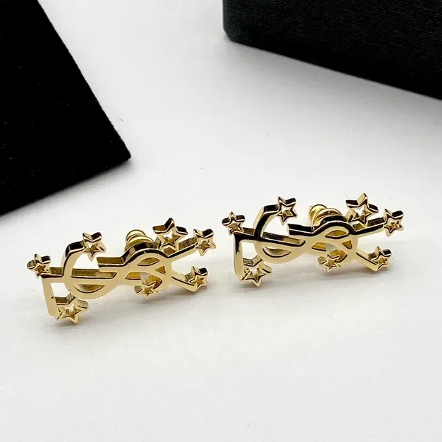 Saint Laurent YSL Stars Brincos com Estrelas de Tom Dourado 3