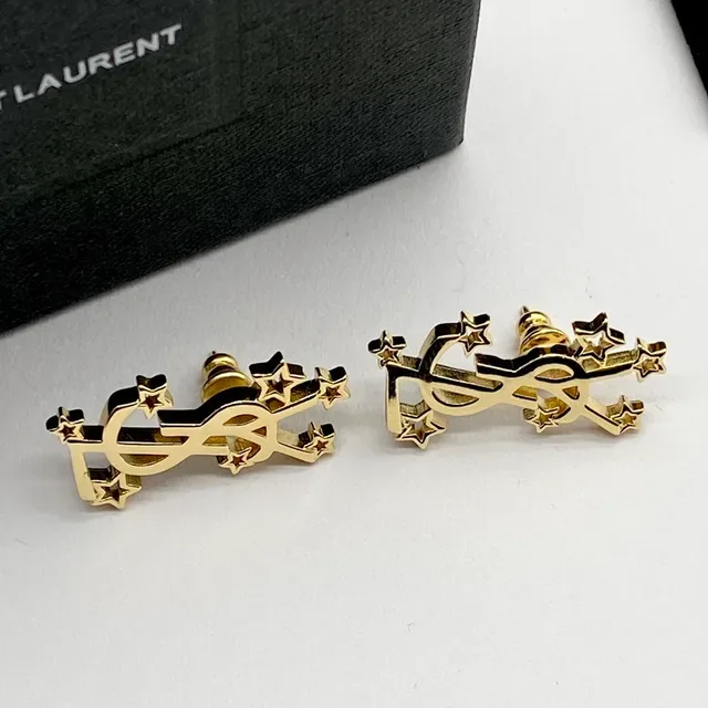 Saint Laurent YSL Stars Brincos com Estrelas de Tom Dourado 4