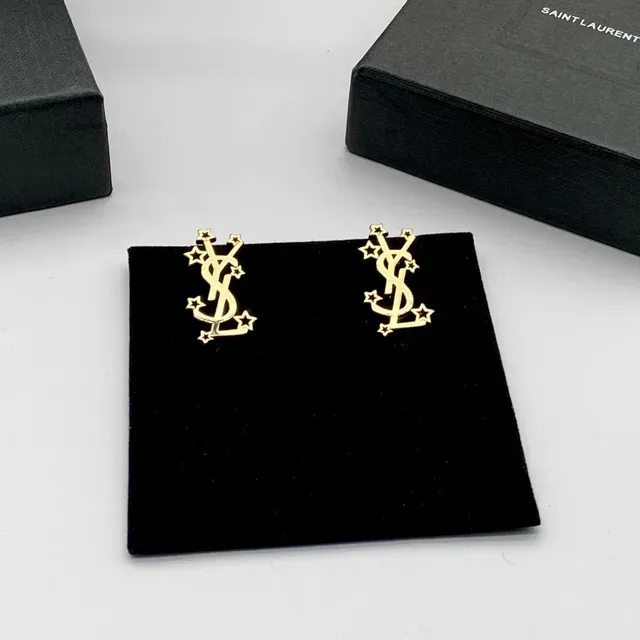 Saint Laurent YSL Stars Brincos com Estrelas de Tom Dourado 6