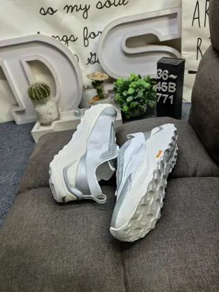 Salomon Plata Blanca Malla Multicapa Y Superior Sintético TPU Cage Overlay Zapatillas Chunky 6