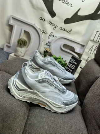 Salomon Plata Blanca Malla Multicapa Y Superior Sintético TPU Cage Overlay Zapatillas Chunky 9