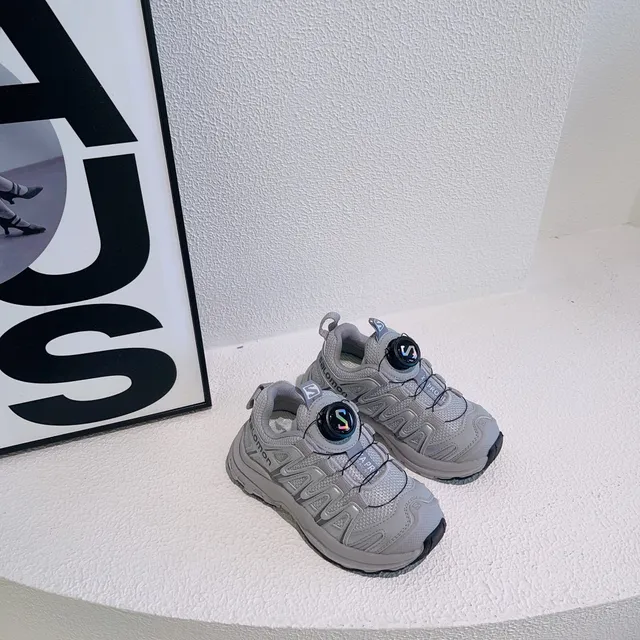 سالومون XT-6 أطفال أحذية جري رمادي وردي 5