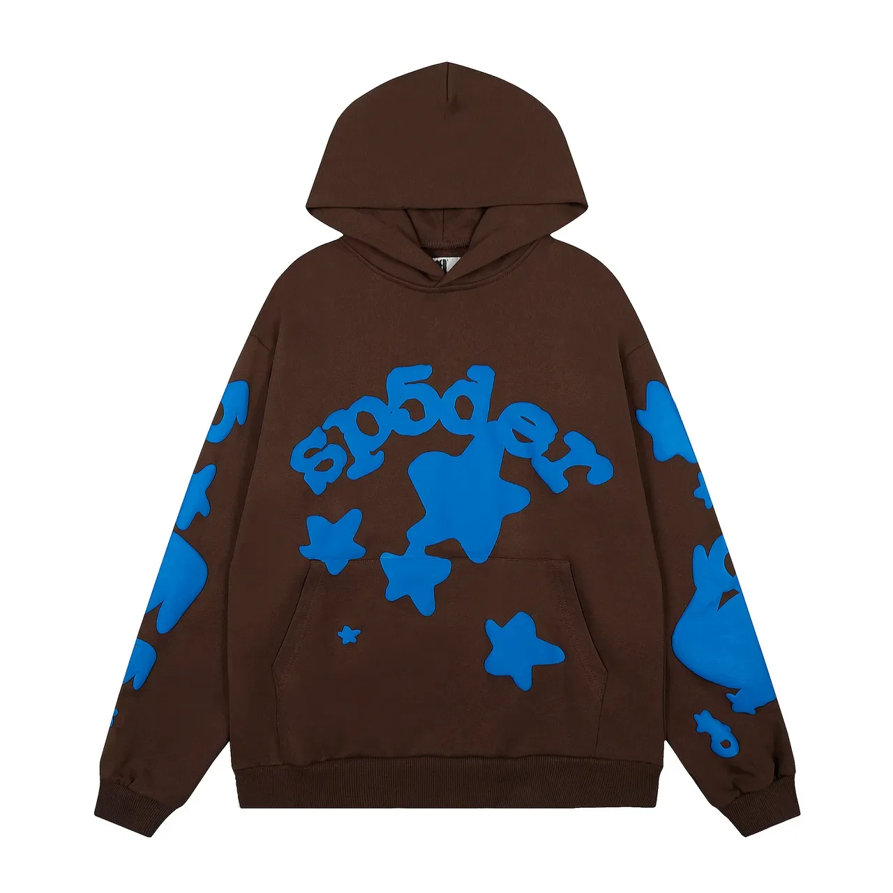 Sp5der Brown Blue Oversized Fit Screen-Printed Graphics Tracksuit 2