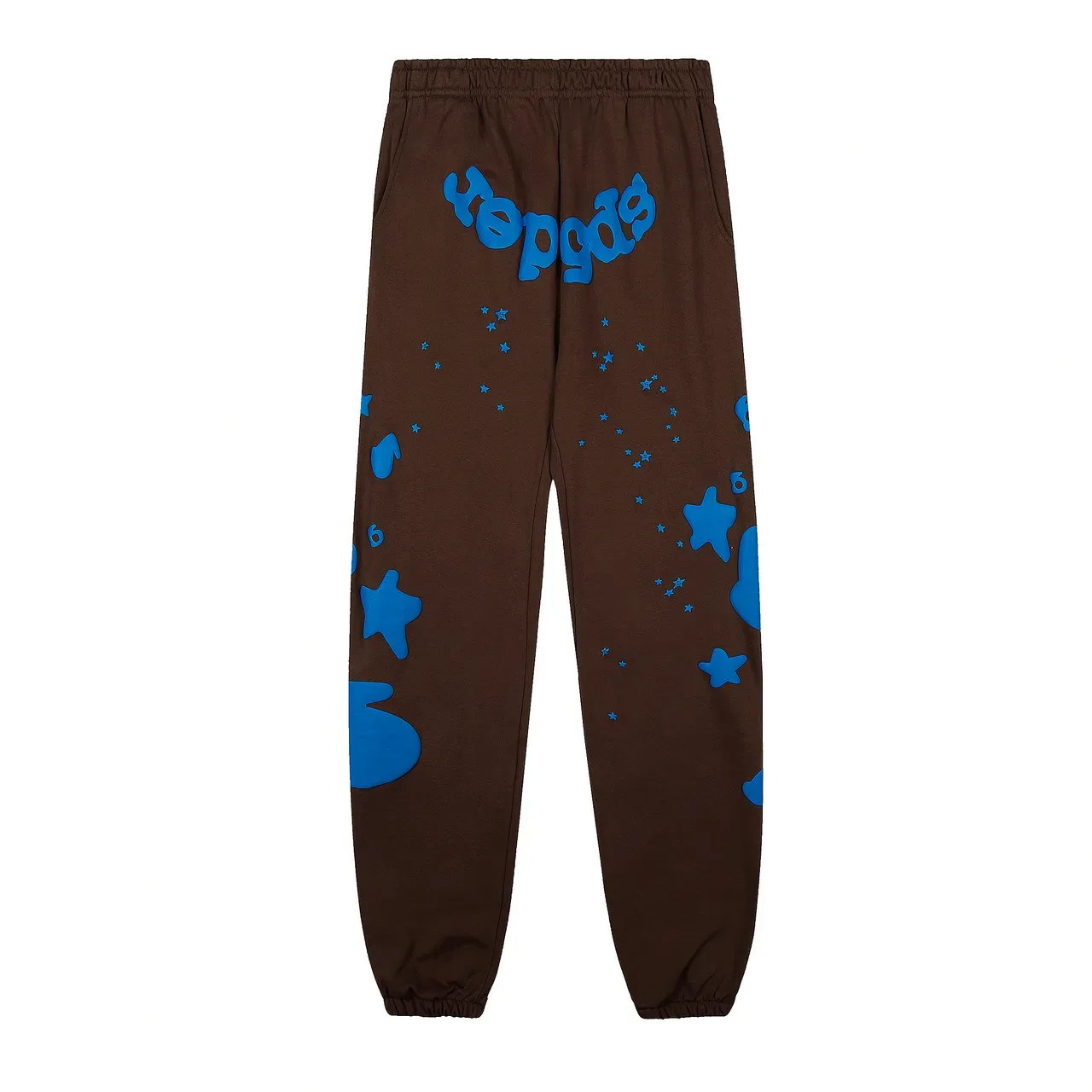 Sp5der Brown Blue Oversized Fit Screen-Printed Graphics Tracksuit 4