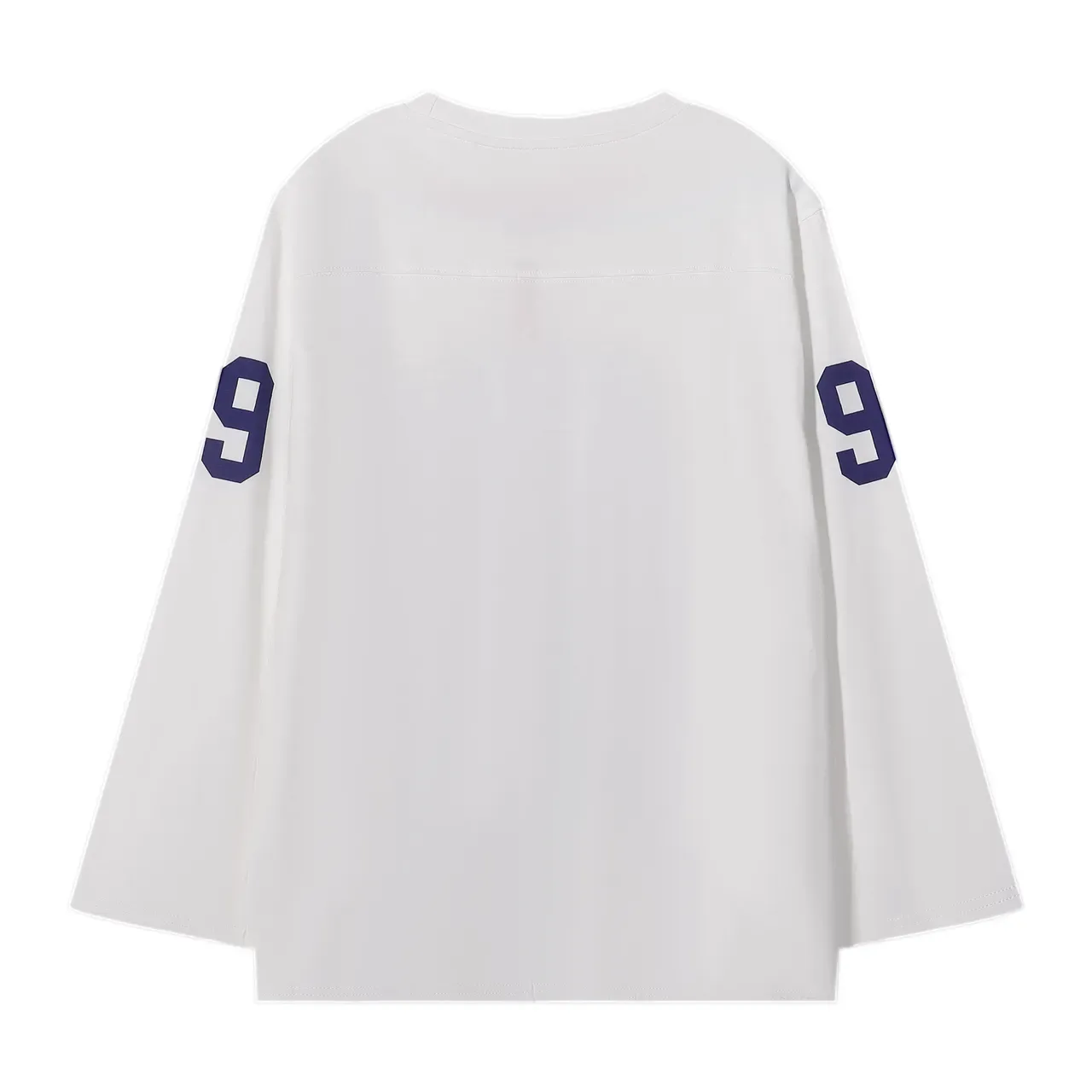 Supreme 99 Jersey de manga comprida gola redonda branco marinho 4