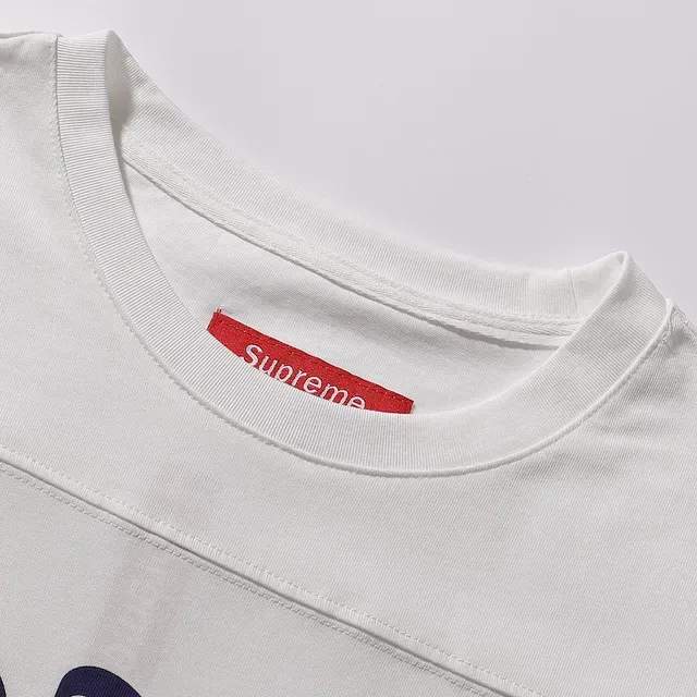 Supreme 99 Jersey de manga comprida gola redonda branco marinho 10