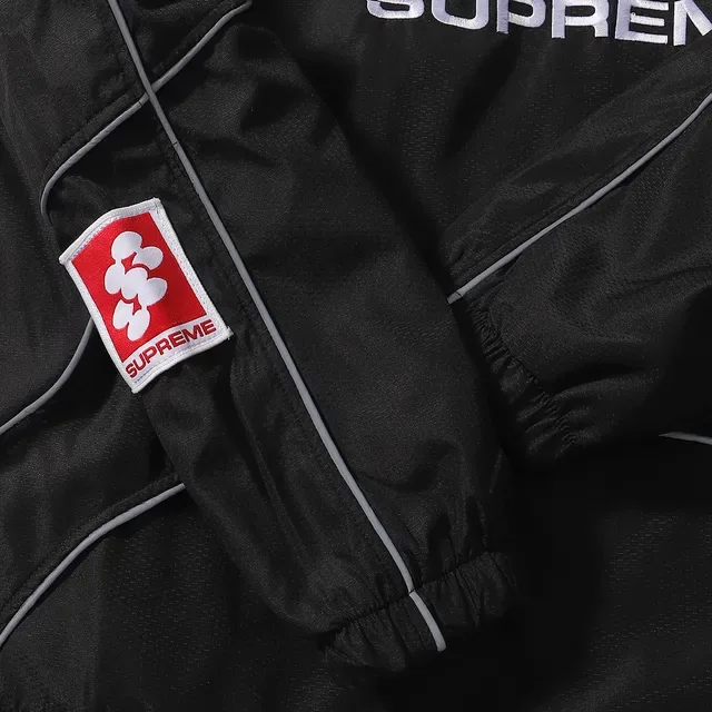 Supreme Noir Blanc Quarter-Zip Reflective Piping Windbreaker 3