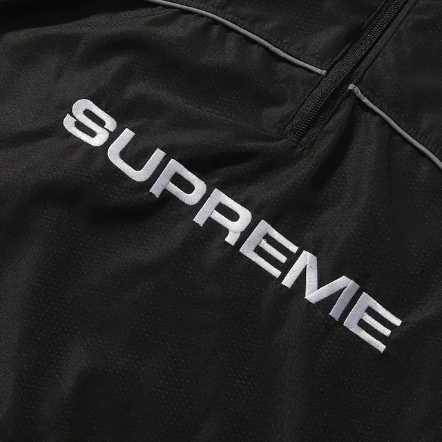 Supreme Noir Blanc Quarter-Zip Reflective Piping Windbreaker 6