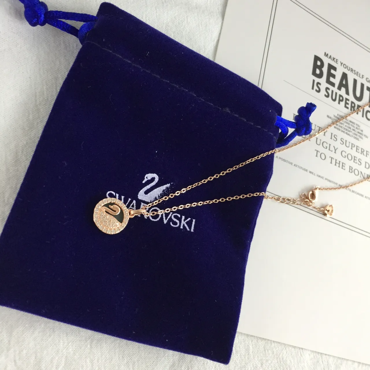 Swarovski Swan Crystal Pavé Pendant Necklace 4