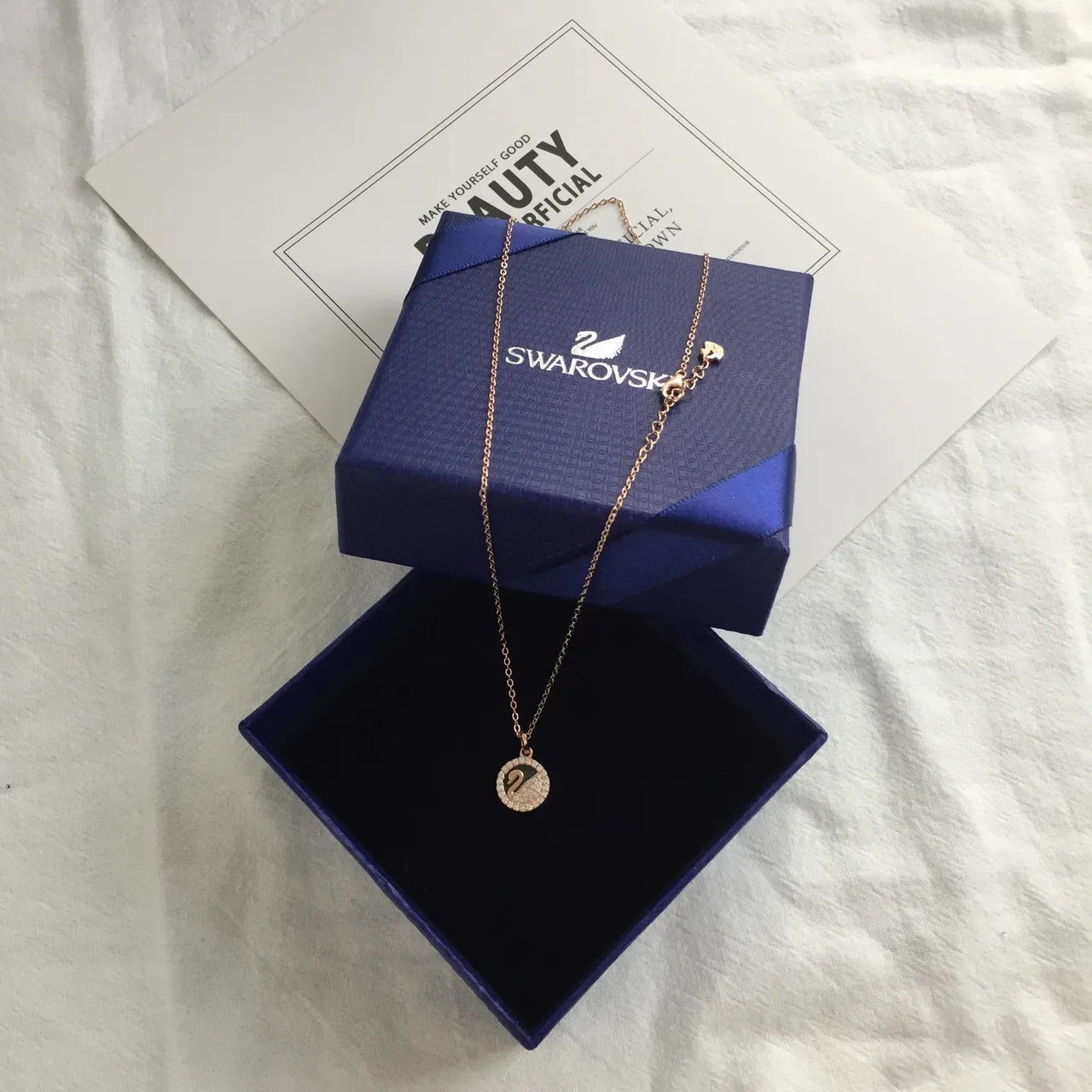 Swarovski Swan Crystal Pavé Pendant Necklace 5