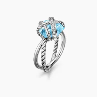 Tiffany & Co. Knot ब्लू टॉपाज और डायमंड रिंग
