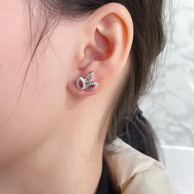 Tiffany & Co. Leaf-Shaped Pavé Stud Earrings 9
