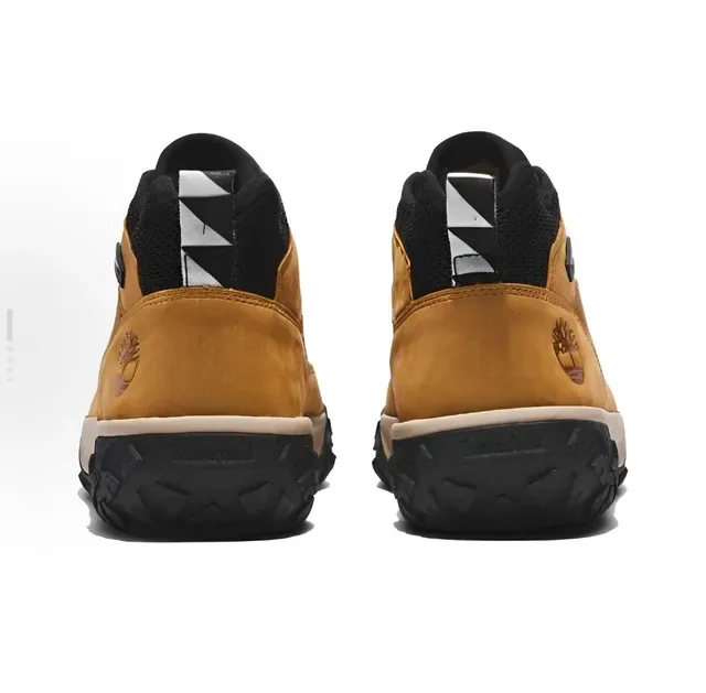 Timberland Amarillo Negro Media Corte Perforado Cuero Punta Zapatillas Lifestyle 4