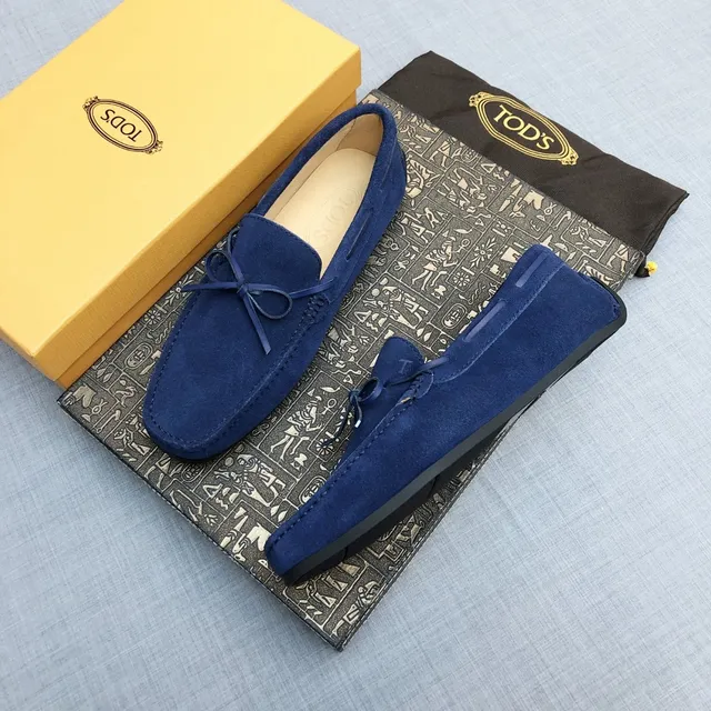 Tod's Double T Bow Loafer Navy Suede Loafers 2