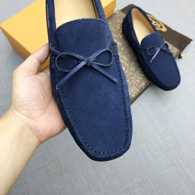 Tod's Double T Bow Loafer Navy Suede Loafers 3