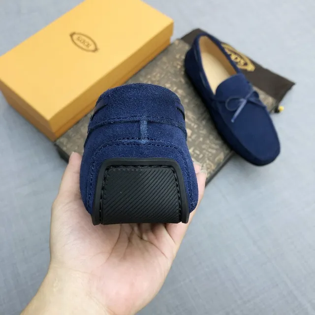 Tod's Double T Bow Loafer Navy Suede Loafers 4