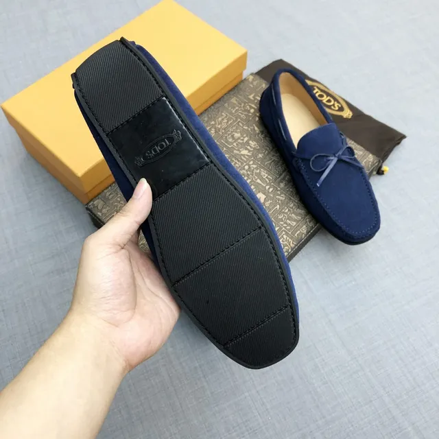 Tod's Double T Bow Loafer Navy Suede Loafers 5