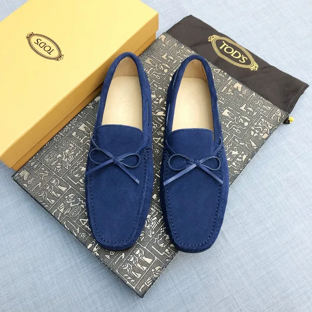 Tod's Double T Bow Loafer Navy Suede Loafers 6