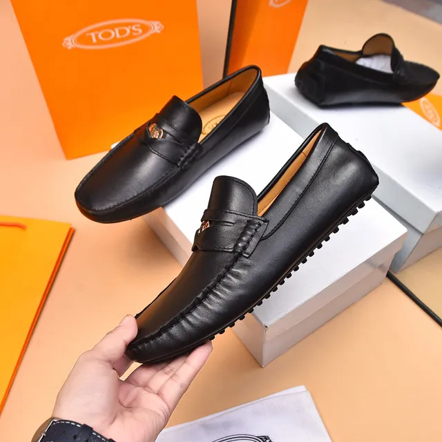 Tod's Horsebit Loafer Black Gold Leather Buckle Loafer 4