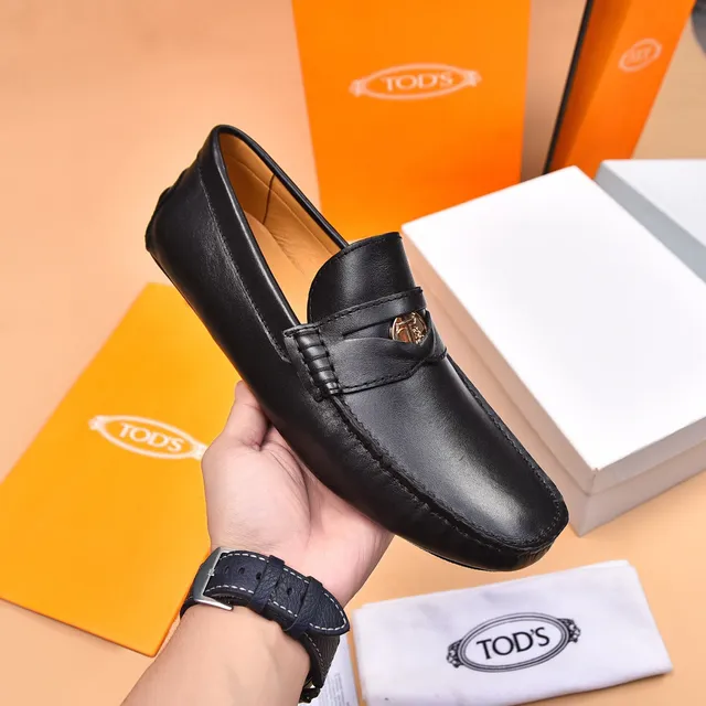 Tod's Horsebit Loafer Black Gold Leather Buckle Loafer 5