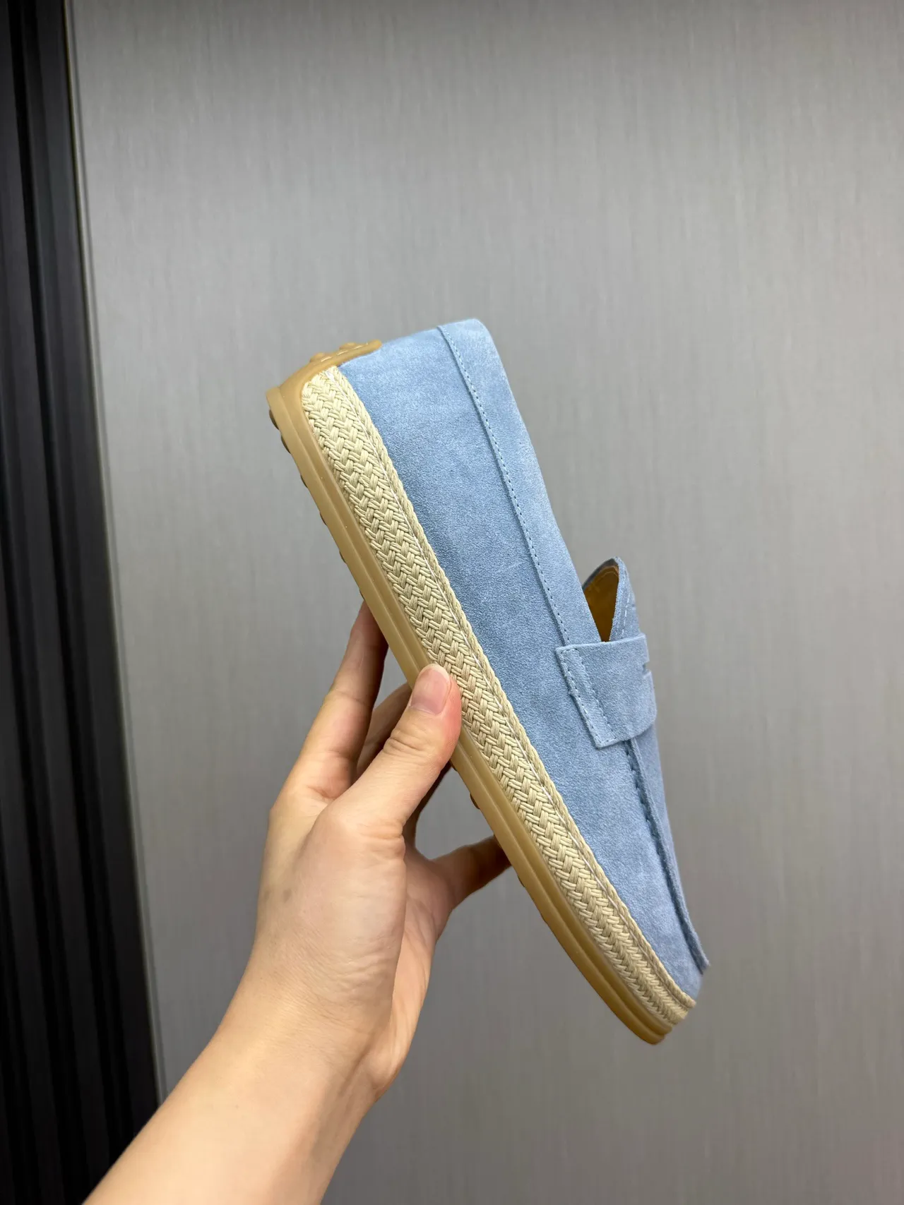 Tod's Mocassim de Camurça Superior Azul Bege Alçadeira Penny 7