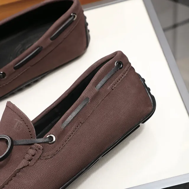 Tod's Bow Loafer Brown Black Suede-Like Leather Loafer 4