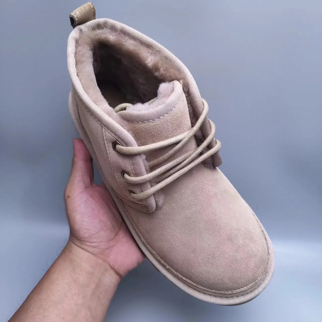 UGG Beige Brown Suede Upper Lace-Up Chukka Ankle Boots 4