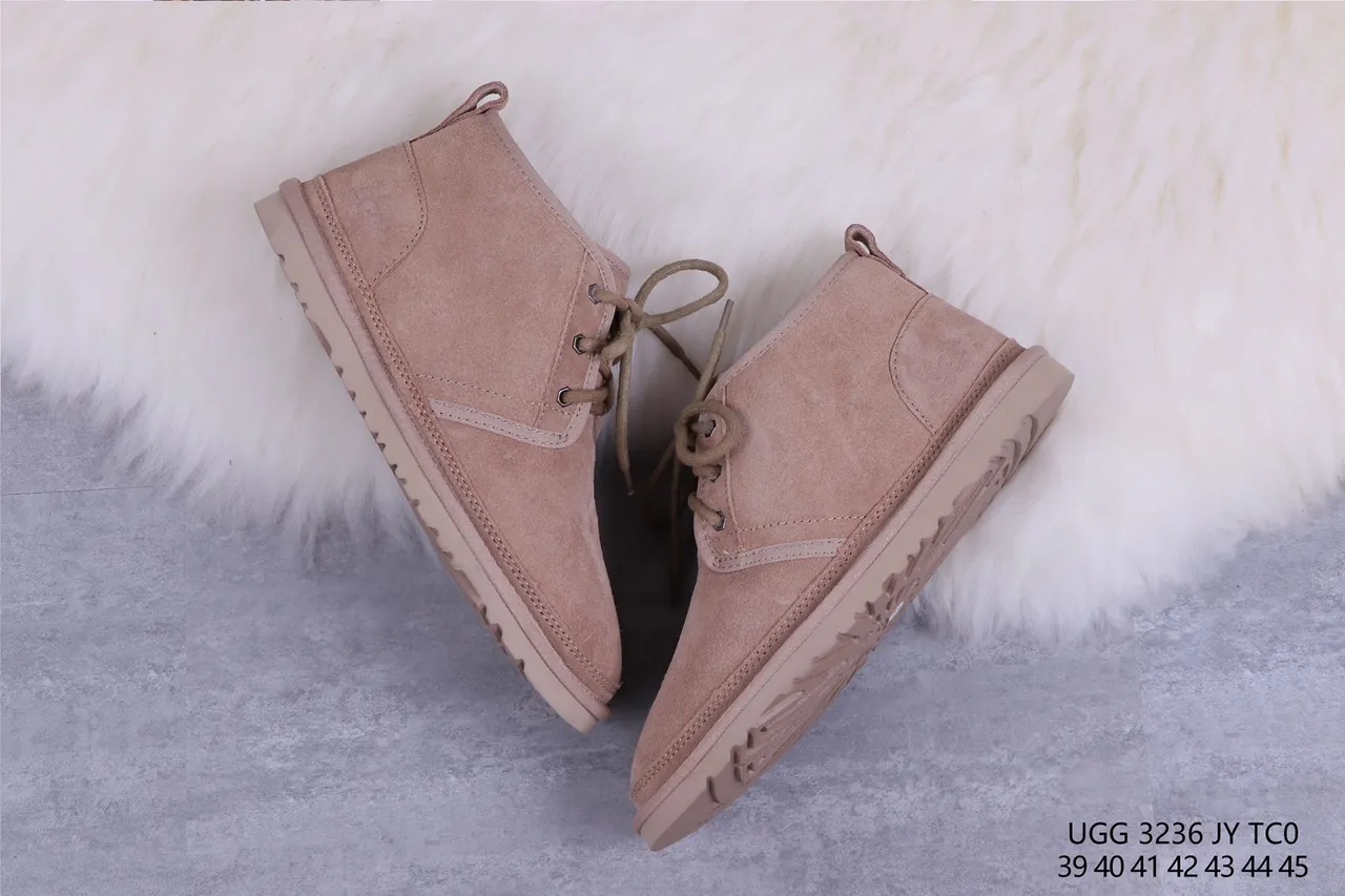 UGG 米色白色麂皮鞋面羊毛皮里雪靴 7