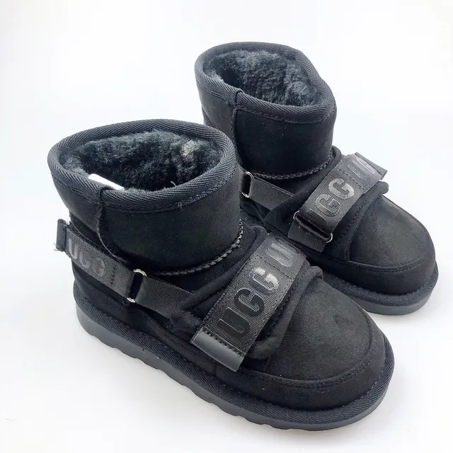 UGG Brown Beige Shearling-Lined Suede-Like Upper Snow Boots 15