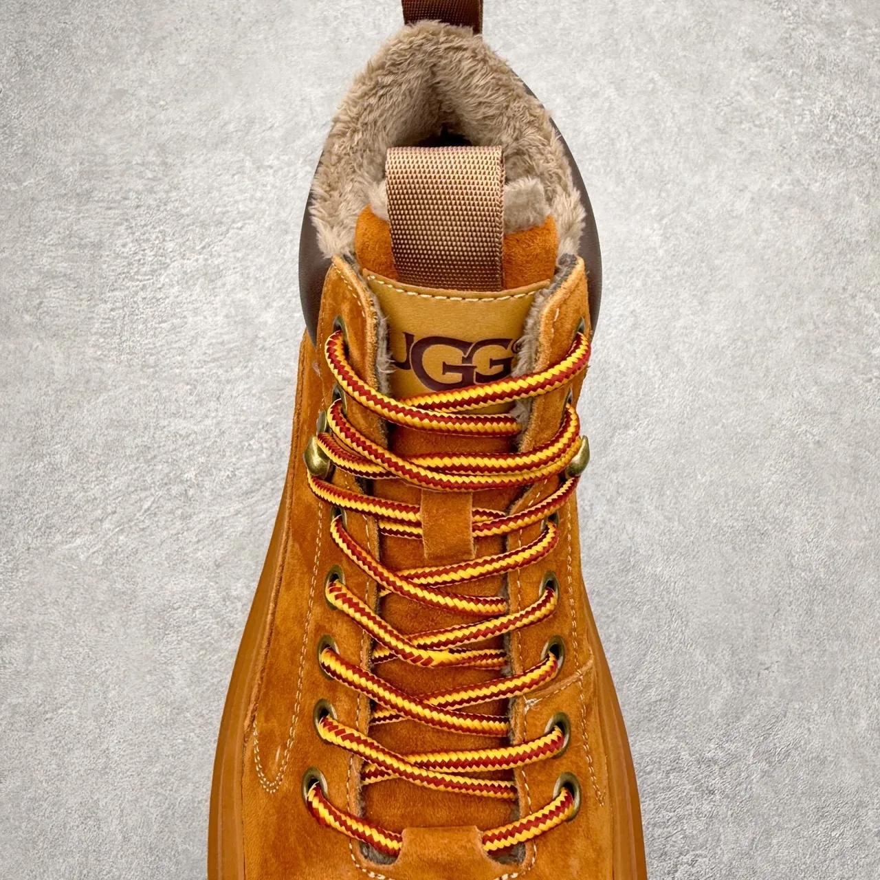 UGG أحذية عمل بني أسود سويد علوية مع كولار مبطن بجلد الغنم 2