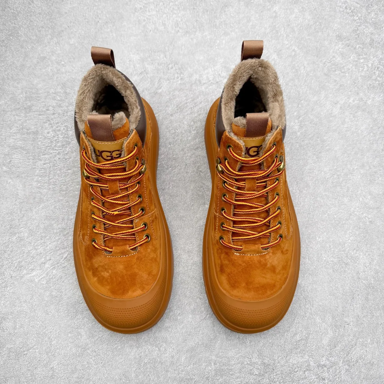 UGG أحذية عمل بني أسود سويد علوية مع كولار مبطن بجلد الغنم 6