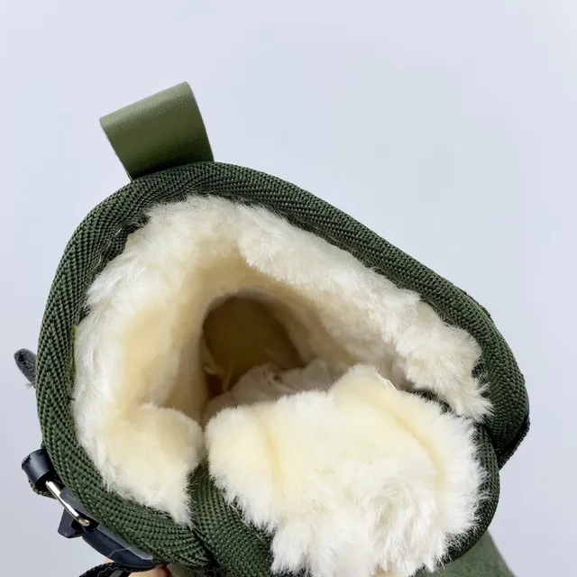 UGG भूरी मखमली ऊपरी डुअल बकिल स्ट्रैप स्नो बूट्स 21