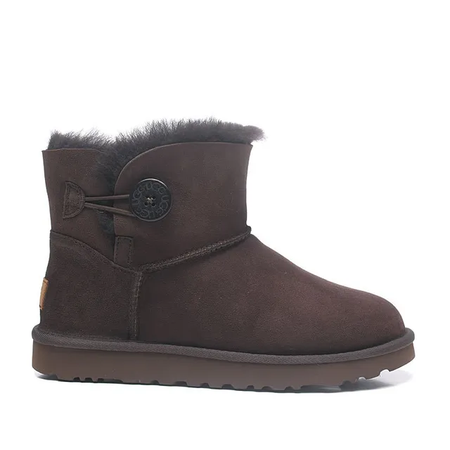 UGG Classic Mini 巧克力棕麂皮雪靴 7