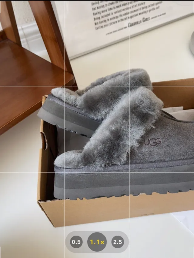 UGG Gray Platform Sole Shearling-Lined Slippers 4