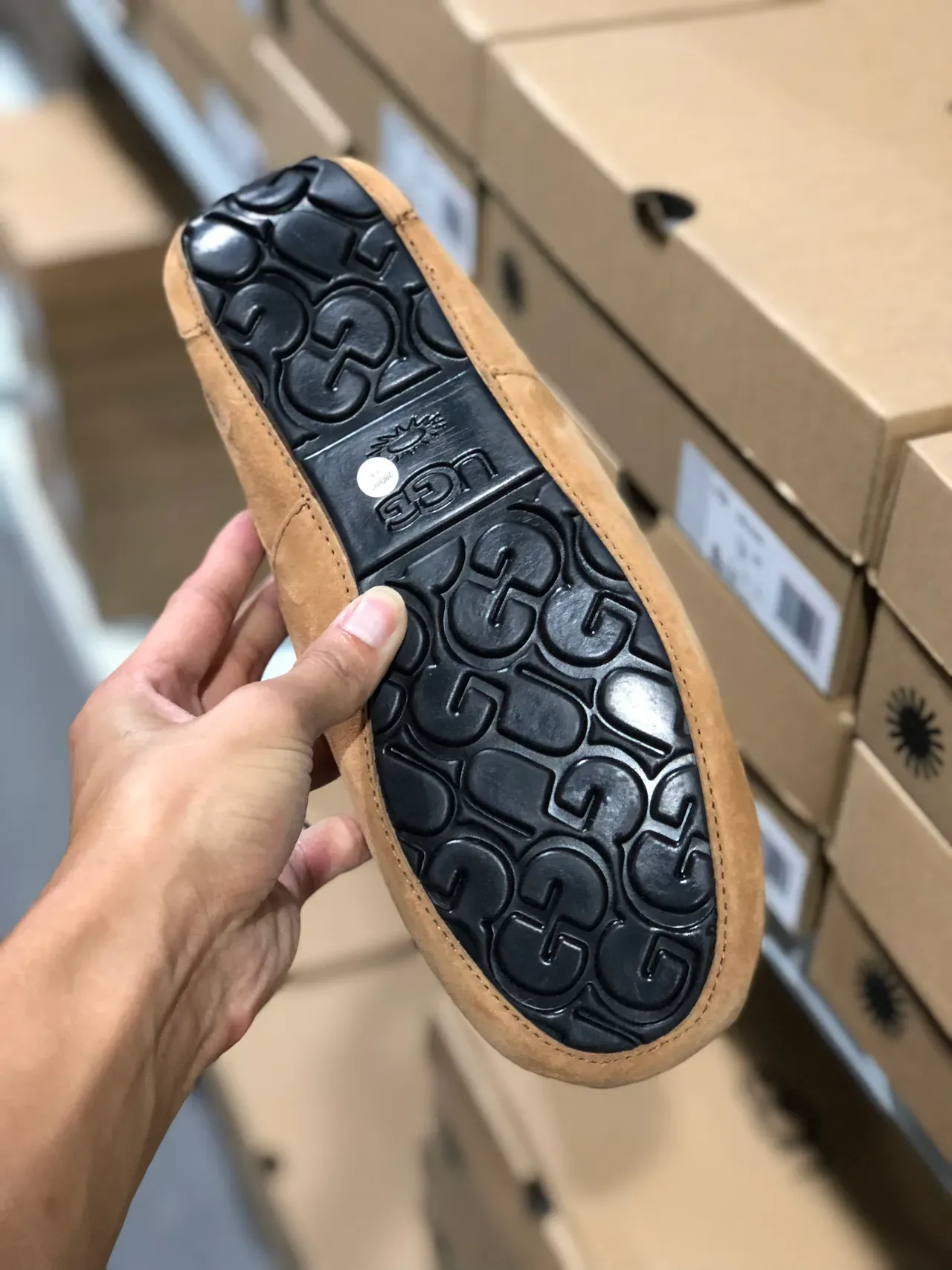 UGG Tasman 米色麂皮羊毛内衬乐福鞋 2