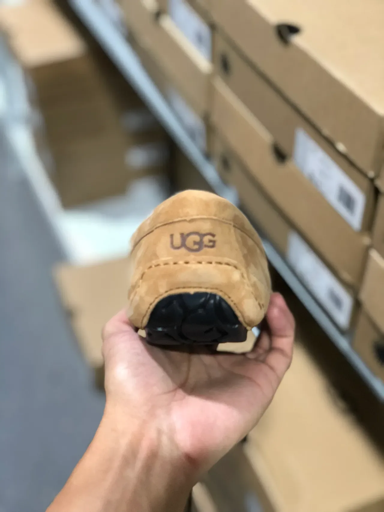 UGG Tasman 米色麂皮羊毛内衬乐福鞋 3