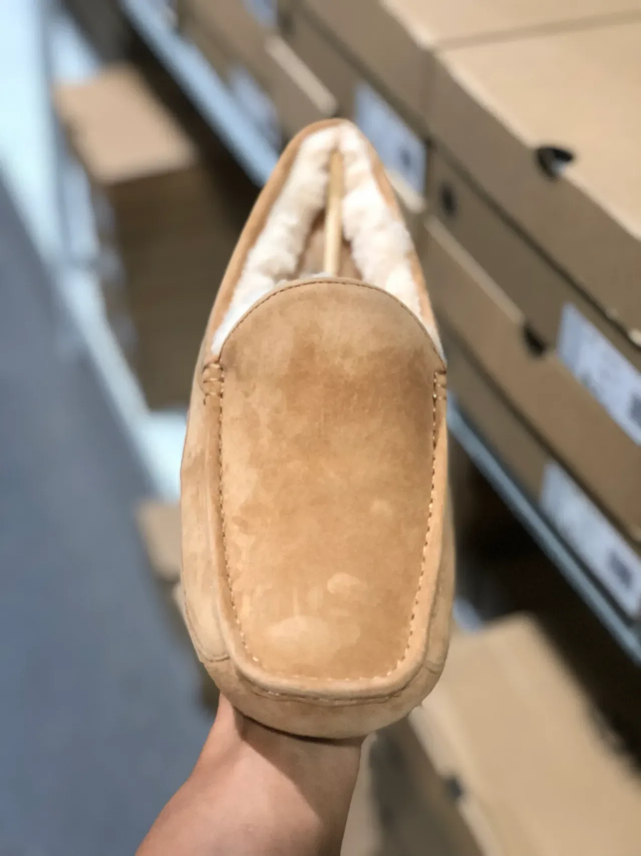 UGG Tasman 米色麂皮羊毛内衬乐福鞋 5