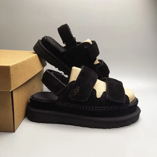 UGG Tasman Black 双带平台休闲凉鞋 2
