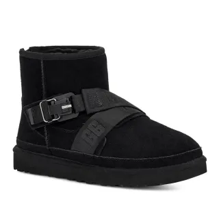 UGG Tasman 黑色麂皮带扣雪靴