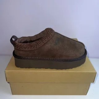 UGG Tasman 棕色 平台鞋底 针织边领 休闲鞋