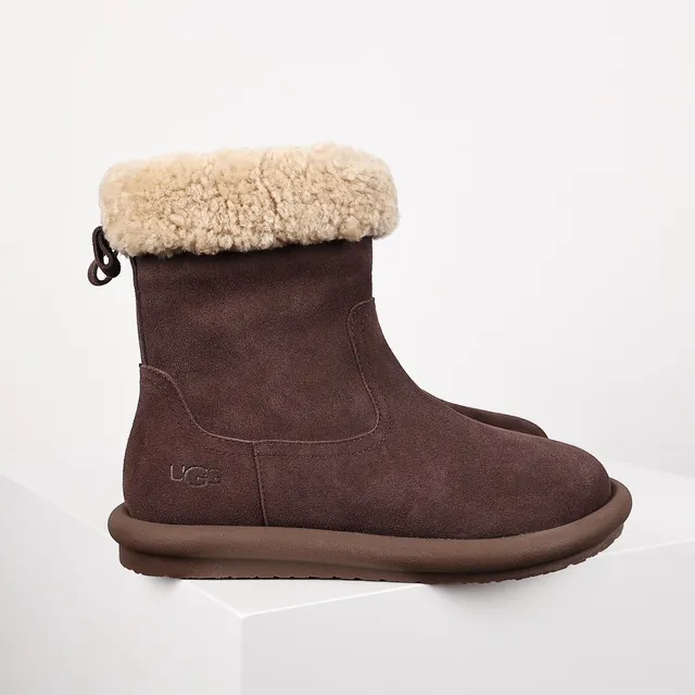 UGG Tasman Brown Suede Shearling Cuff Ankle Boots 3