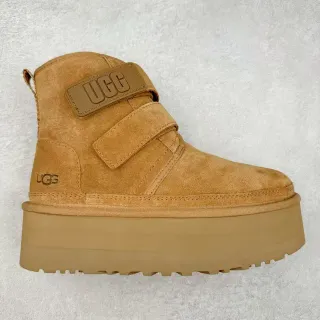 UGG Tasman भूरी स्यूड उपर ड्यूल स्ट्रैप क्लोजर कलाई के जूते