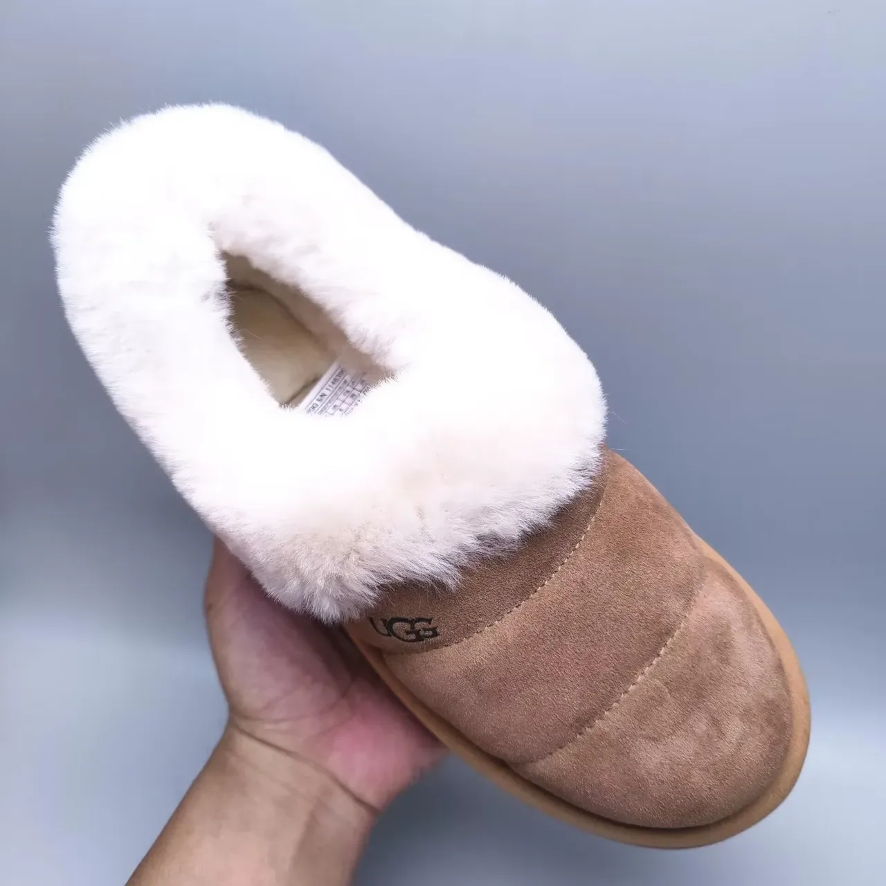 UGG Tasman ব্রাউন হোয়াইট প্ল্যাটফর্ম সোল শিয়ারলিং কলার কাজুয়াল শু 5