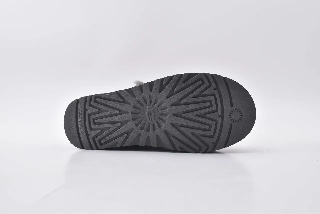 UGG Tasman Charcoal Gray Shearling-Lined Platform Snow Boots 9